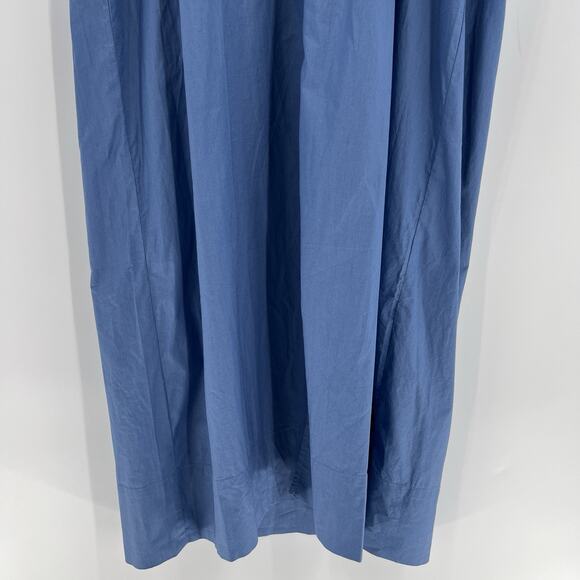 Humanoid Prim V-Neck Maxi Dress Steel Blue Soft 100% Cotton Slit Size XL NWT - Picture 4 of 10